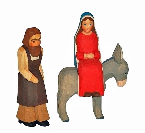 Sievers-Hahn Krippenfiguren-Set Maria und Josef mit Esel auf dem Weg nach Bethlehem